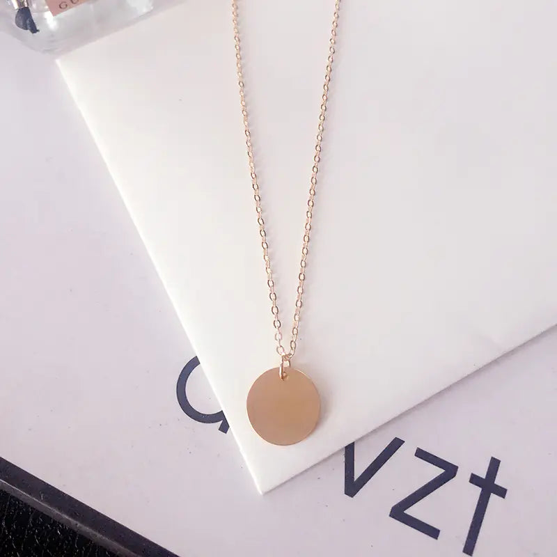 Minimalist Coin Pendant Necklace
