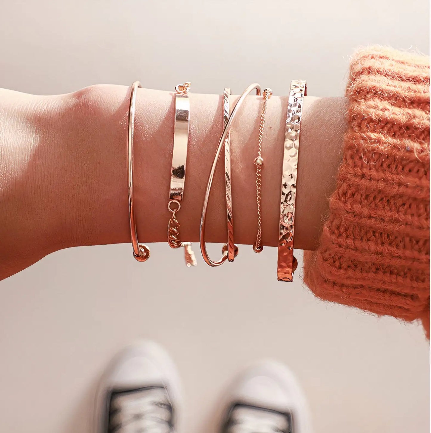 Layered Gold Bracelet Set