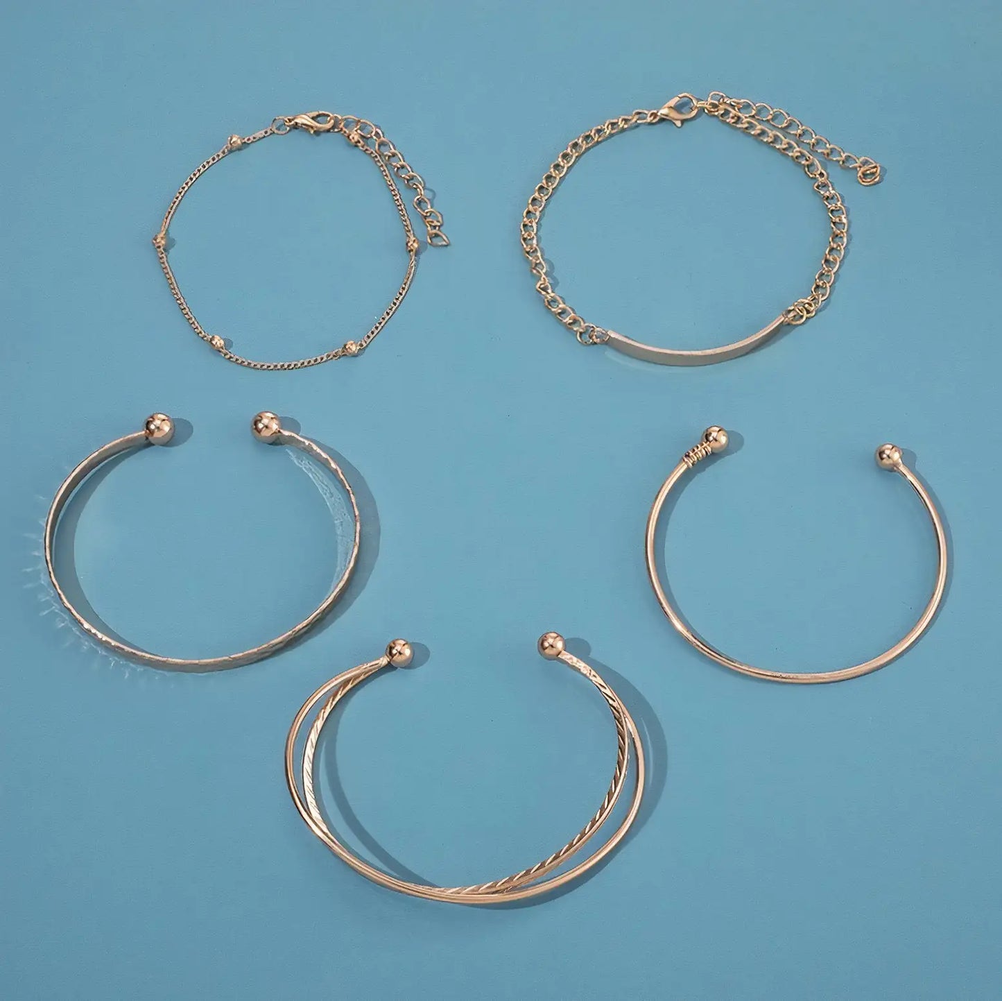 Layered Gold Bracelet Set