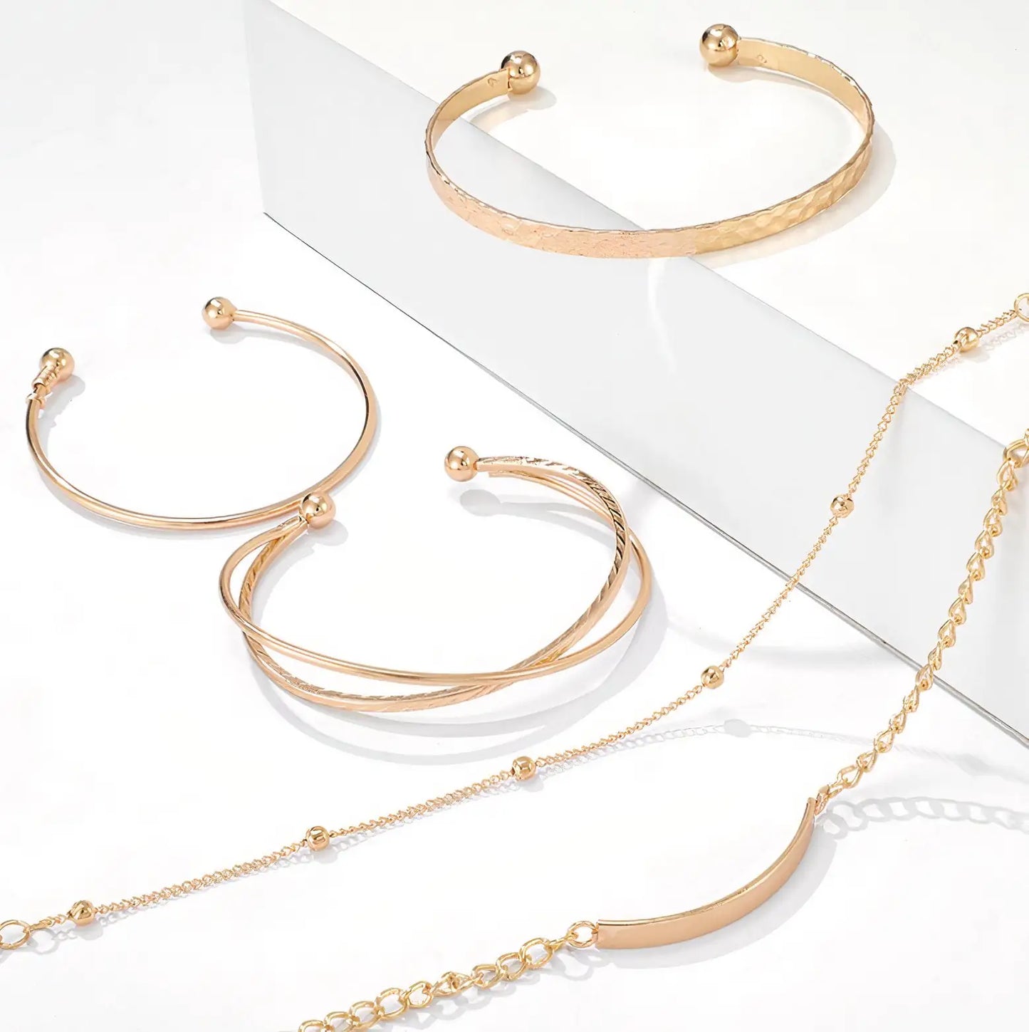 Layered Gold Bracelet Set