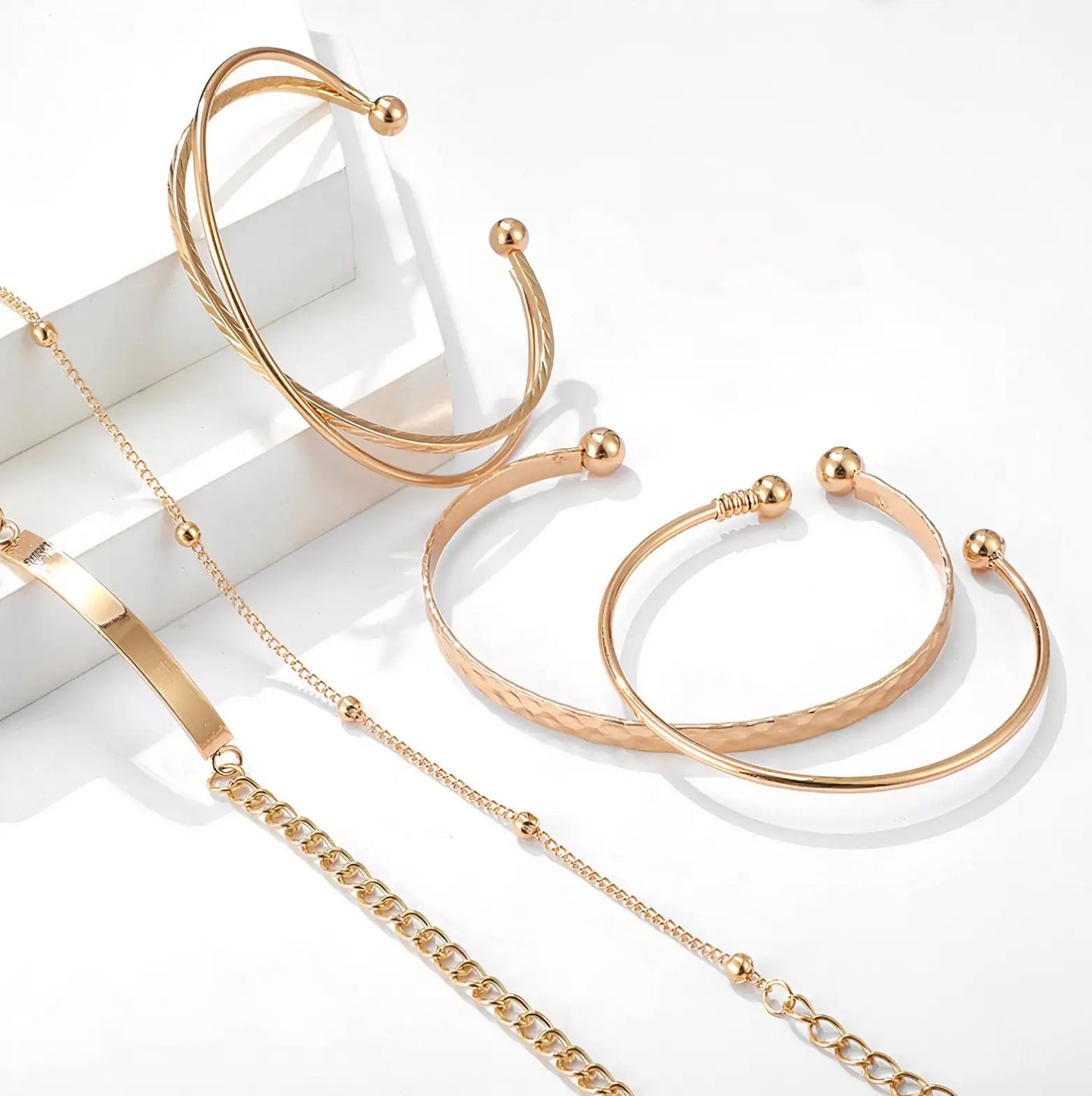 Layered Gold Bracelet Set