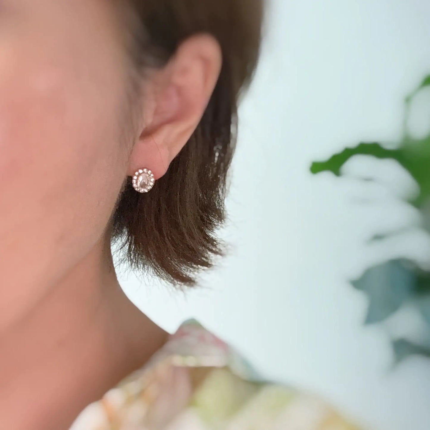 Vintage Crusted Stud Earrings