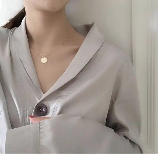 Minimalist Coin Pendant Necklace