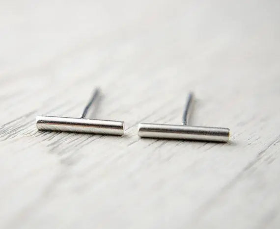 Minimalist Cylinder Bar Earrings