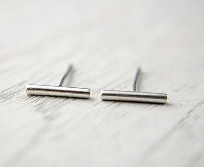 Minimalist Cylinder Bar Earrings