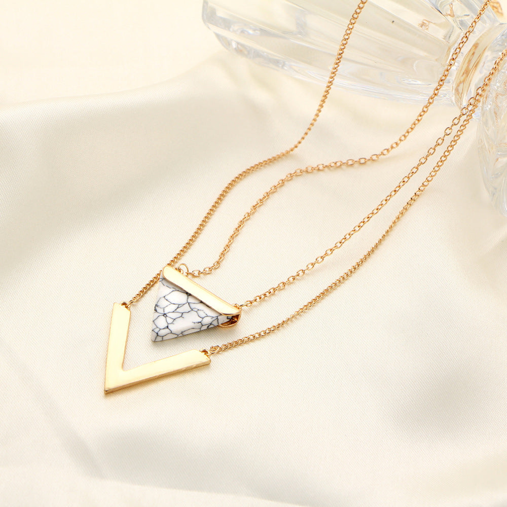 Double Layer Triangle Necklace
