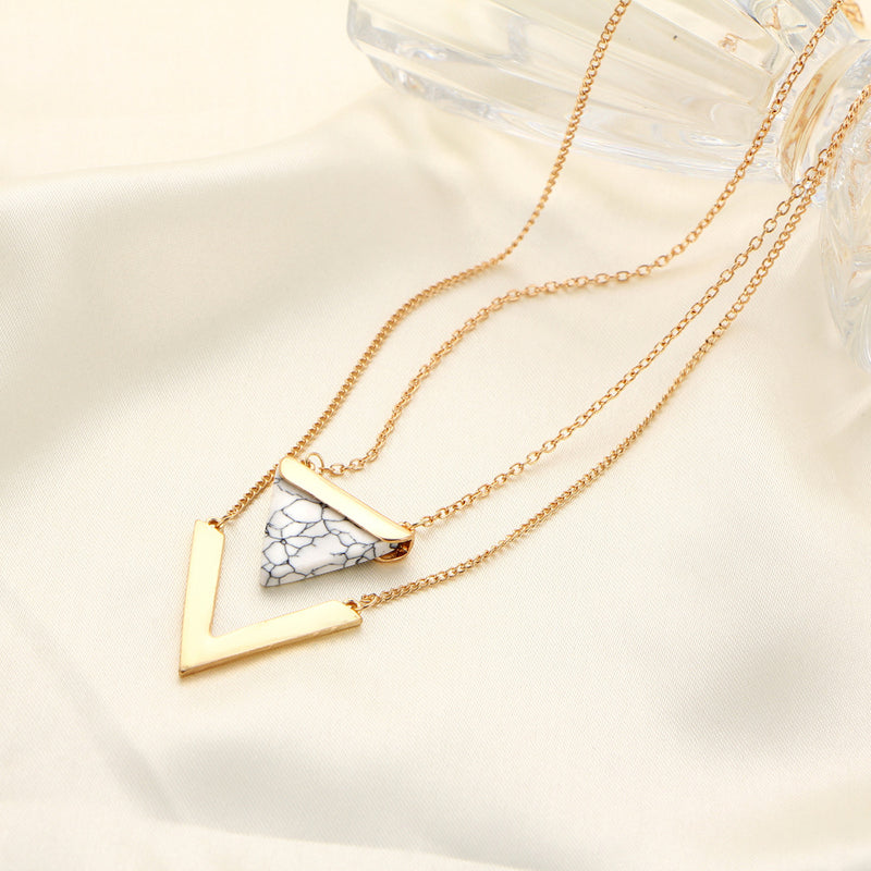 Double Layer Triangle Necklace