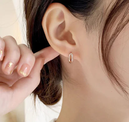 Double Hoop Stud Earrings