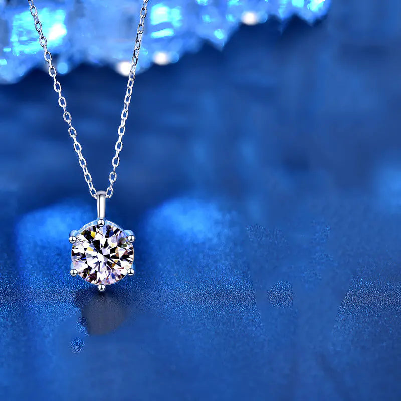 Silver Moissanite Necklace