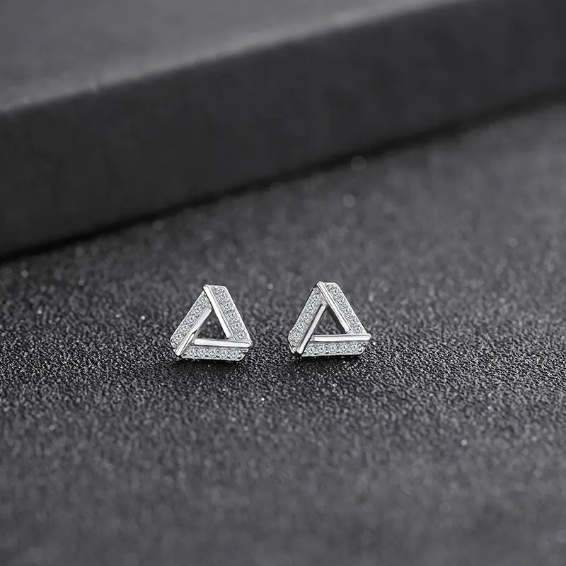 Diamond Triangle Minimalist Earrings