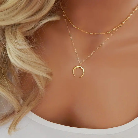 Layered Crescent Necklace