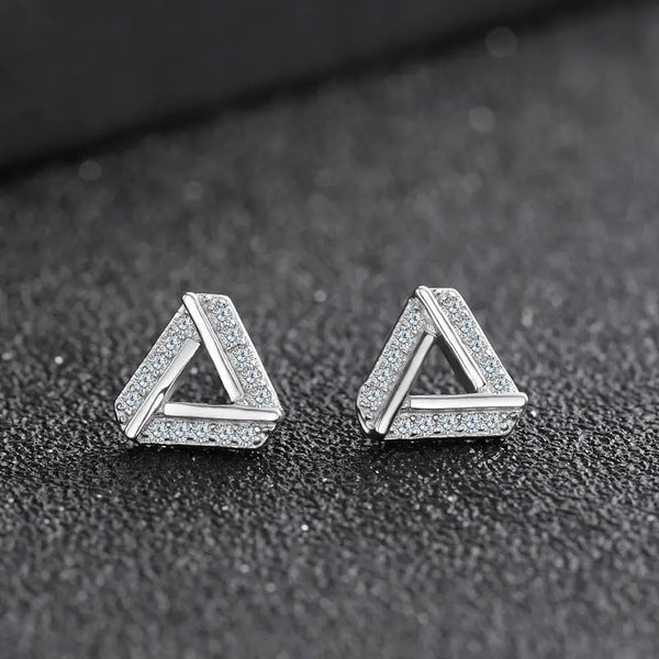 Diamond Triangle Minimalist Earrings