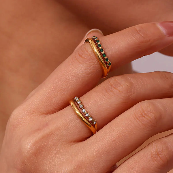 Adeline Simulant Diamond Gold Ring