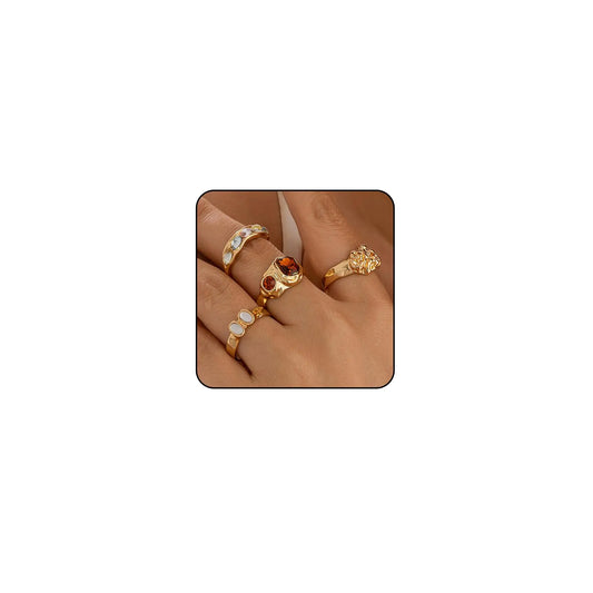 Chunky Gold Ring Set