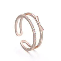 Stacking Ring With Bow And CZ Diamonds