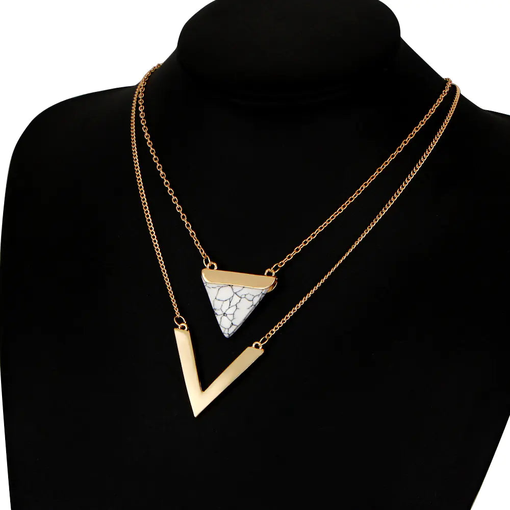 Double Layer Triangle Necklace