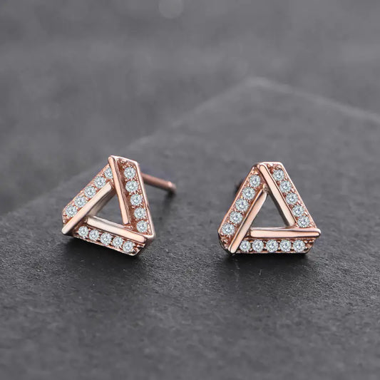 Diamond Triangle Minimalist Earrings