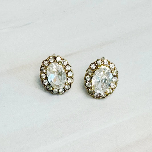 Vintage Crusted Stud Earrings