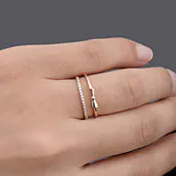 Stacking Ring With Bow And CZ Diamonds