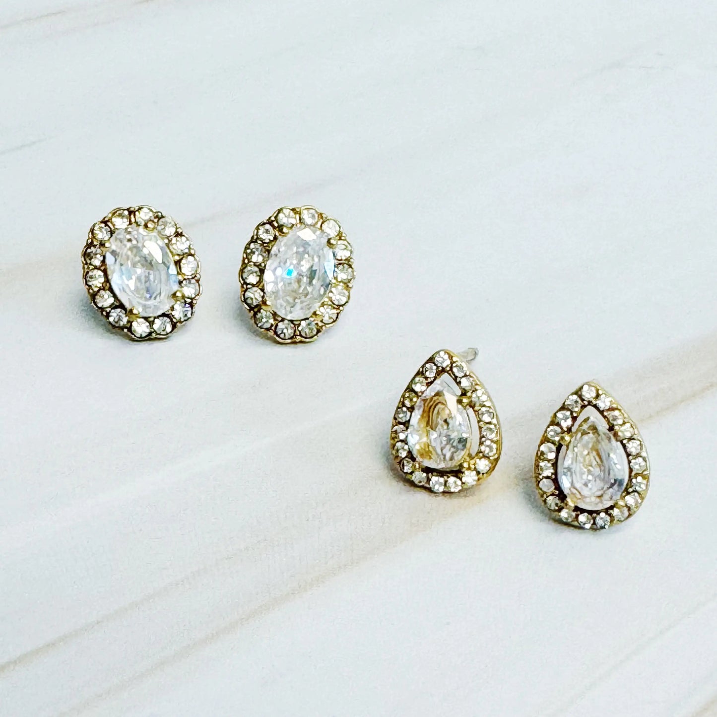 Vintage Crusted Stud Earrings