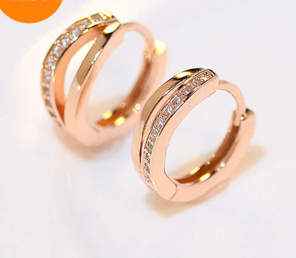 Double Hoop Stud Earrings