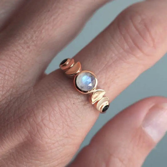Moonstone Moon Phase Ring