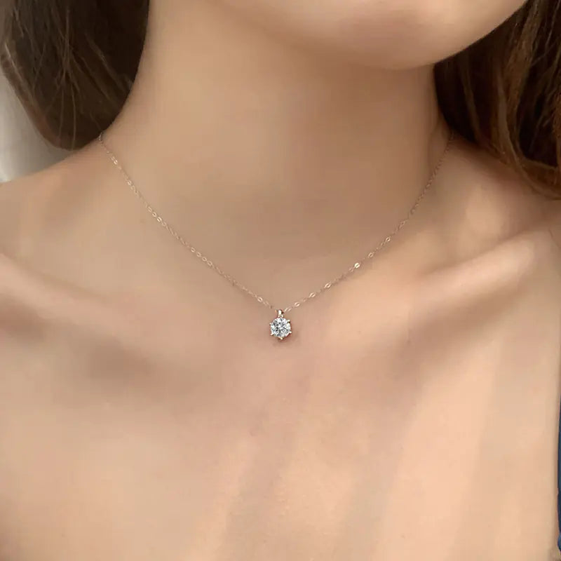Silver Moissanite Necklace