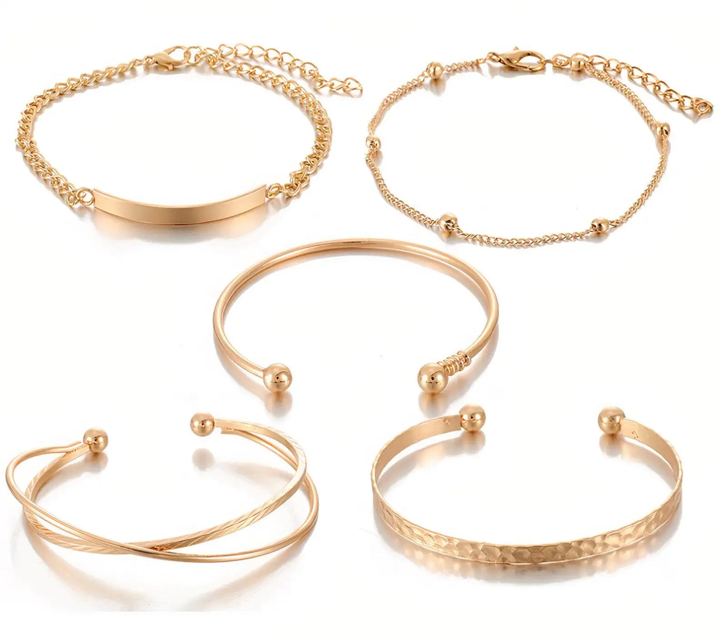Layered Gold Bracelet Set