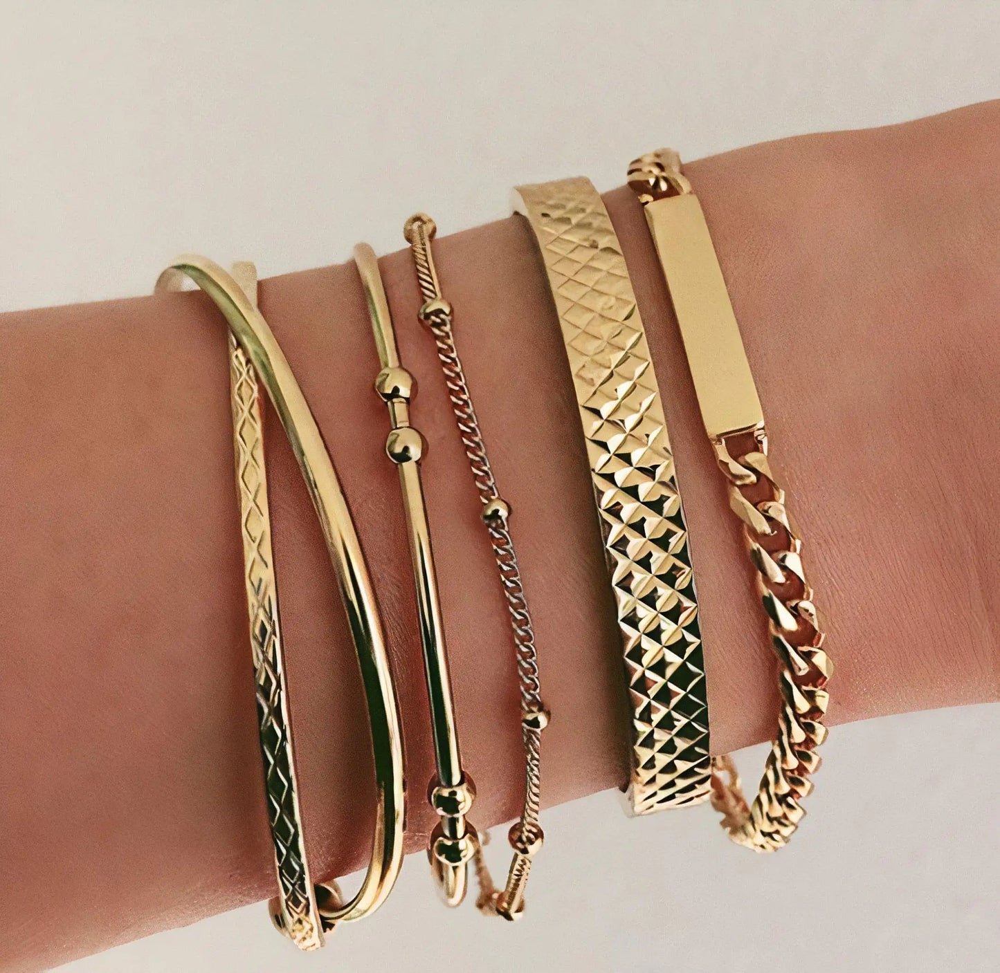 Layered Gold Bracelet Set